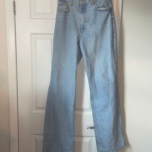Wide leg light wash denim Zara jeans